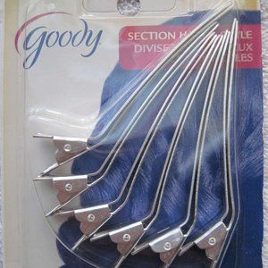6 Goody Metal Sectioning Styling Hair Clips Section Style Secure Classic Dye